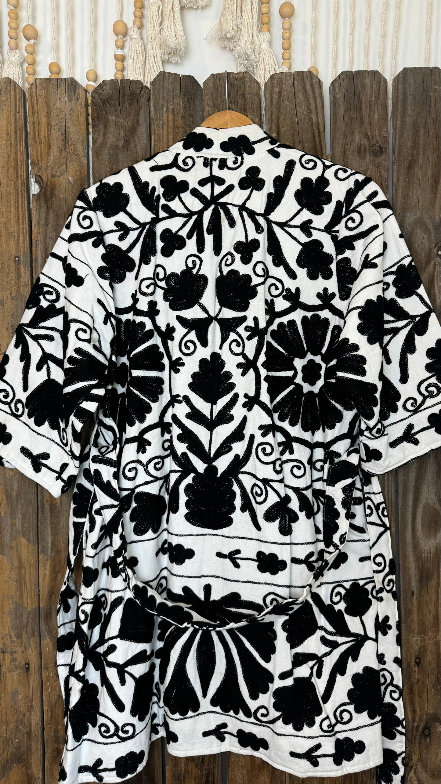 Suzani Artisan Coat 002 (Black and White)