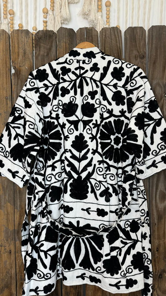 Suzani Artisan Coat 002 (Black and White)