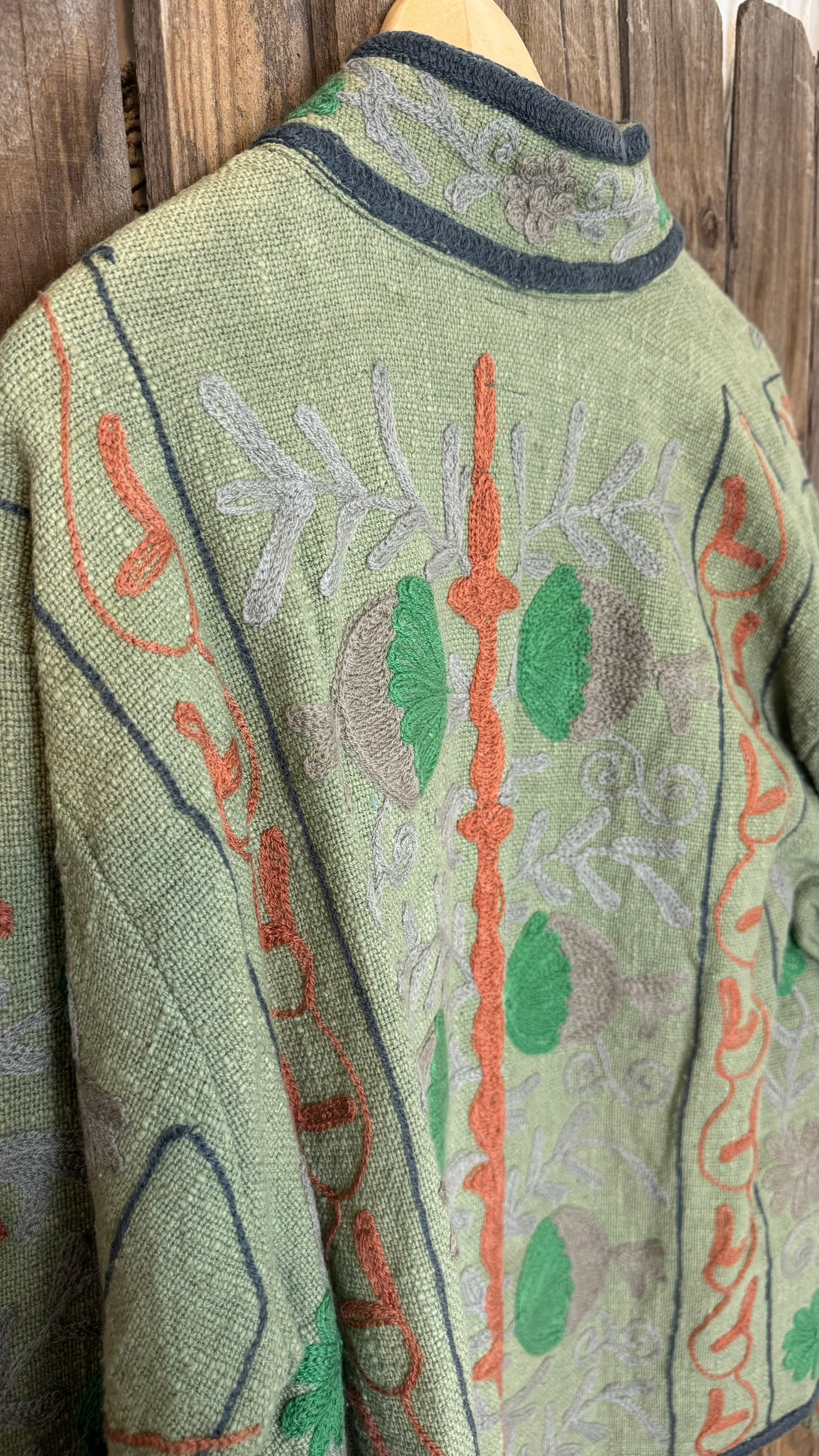 Embroidered Artisan Coat 002 (Olive)