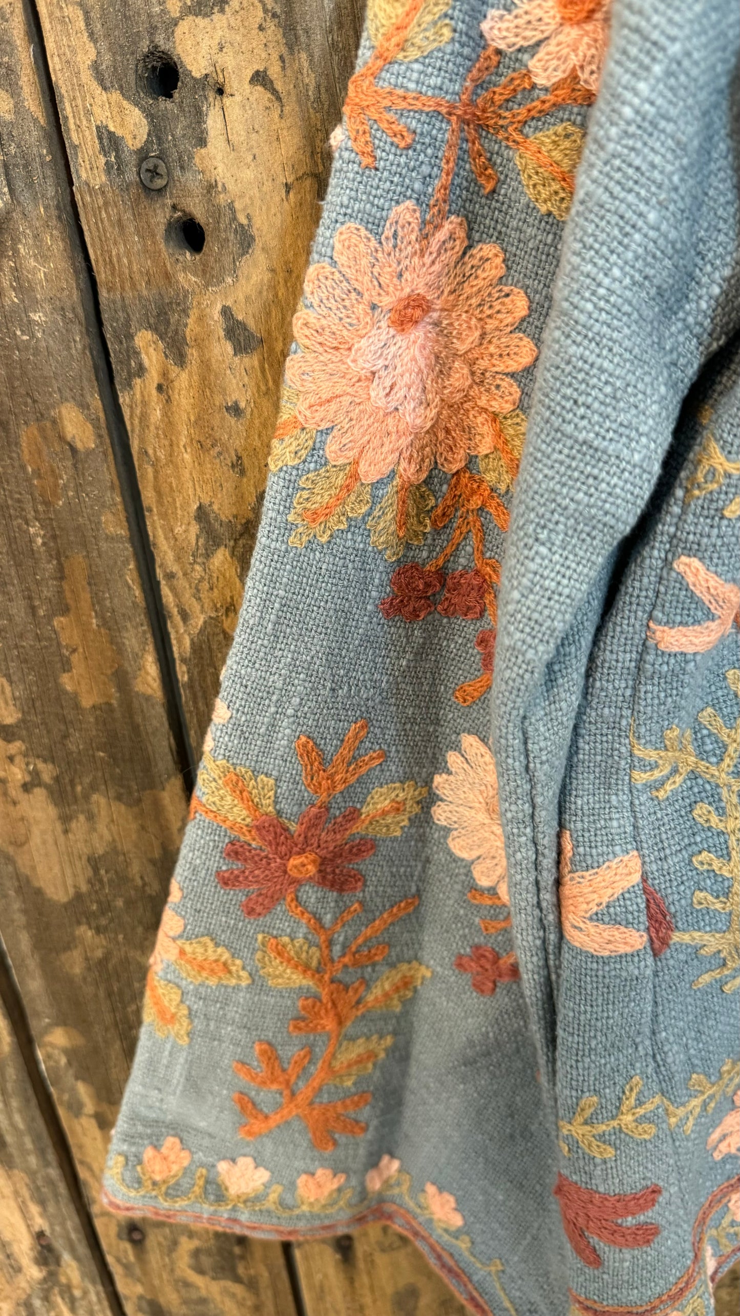 Embroidered Artisan Coat 011 (Light Blue)