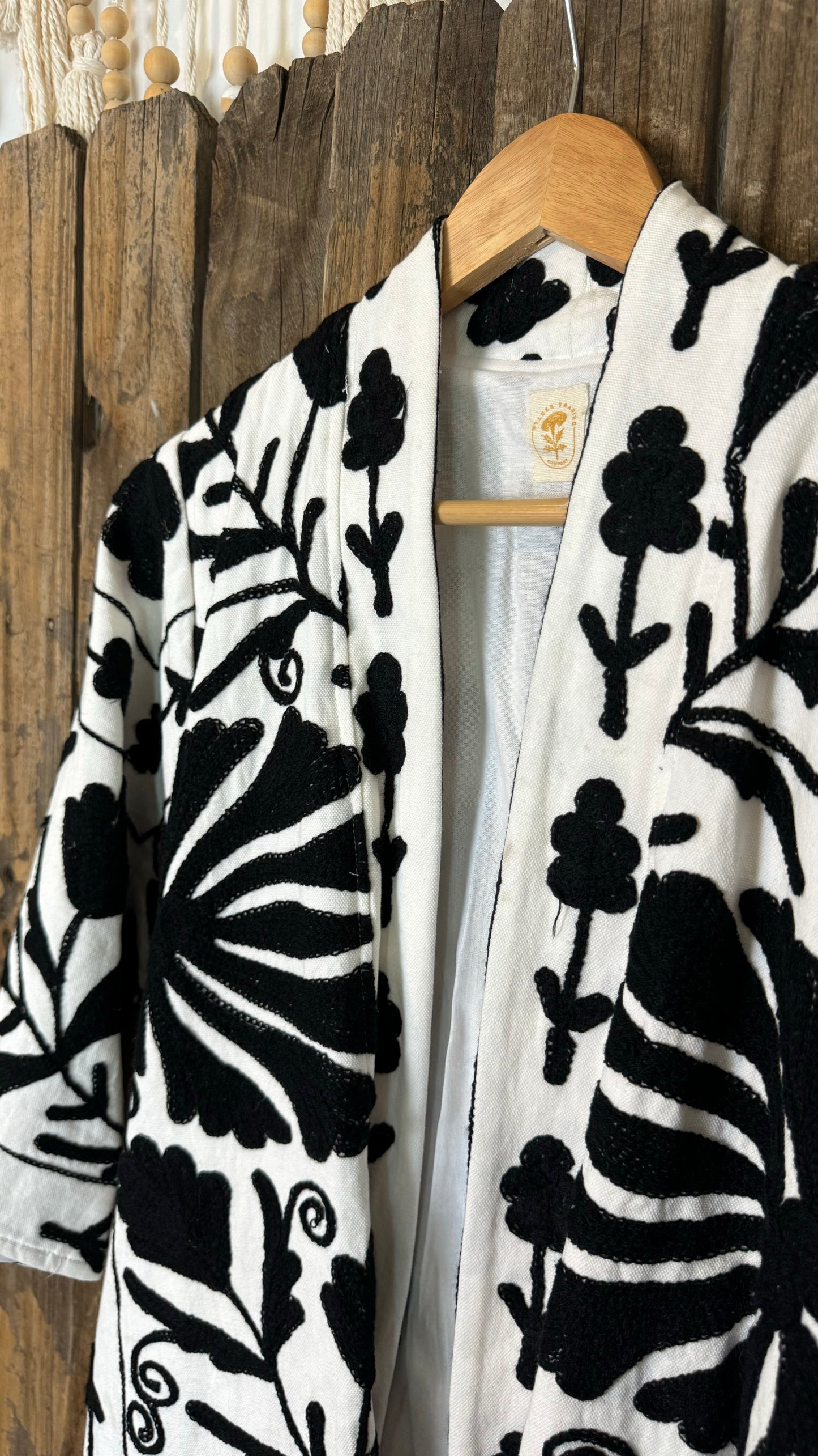 Suzani Artisan Coat 002 (Black and White)