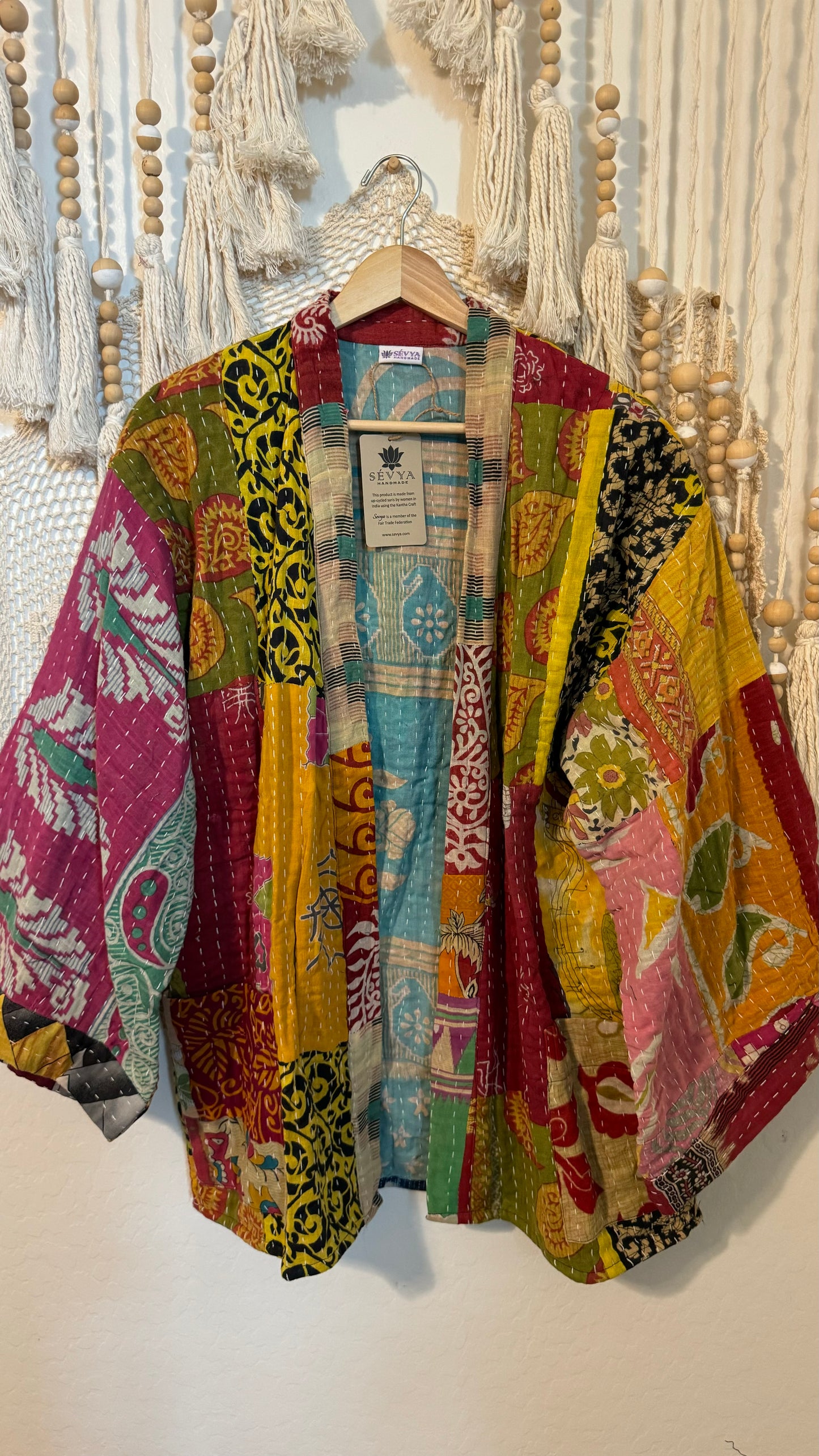 Spirit Weavers Reversible Kantha Kimono Coat 018