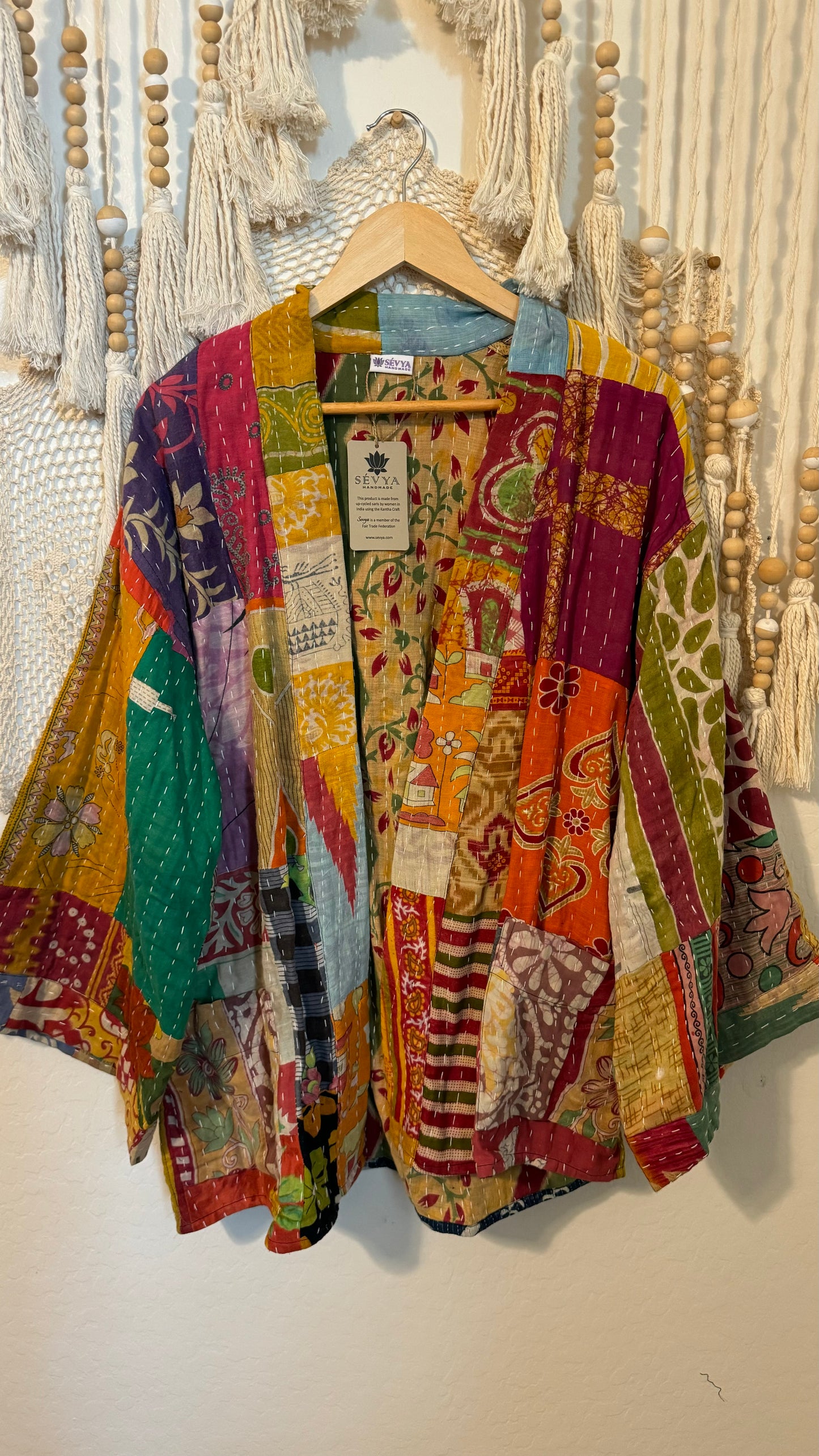 Spirit Weavers Reversible Kantha Kimono Coat 012