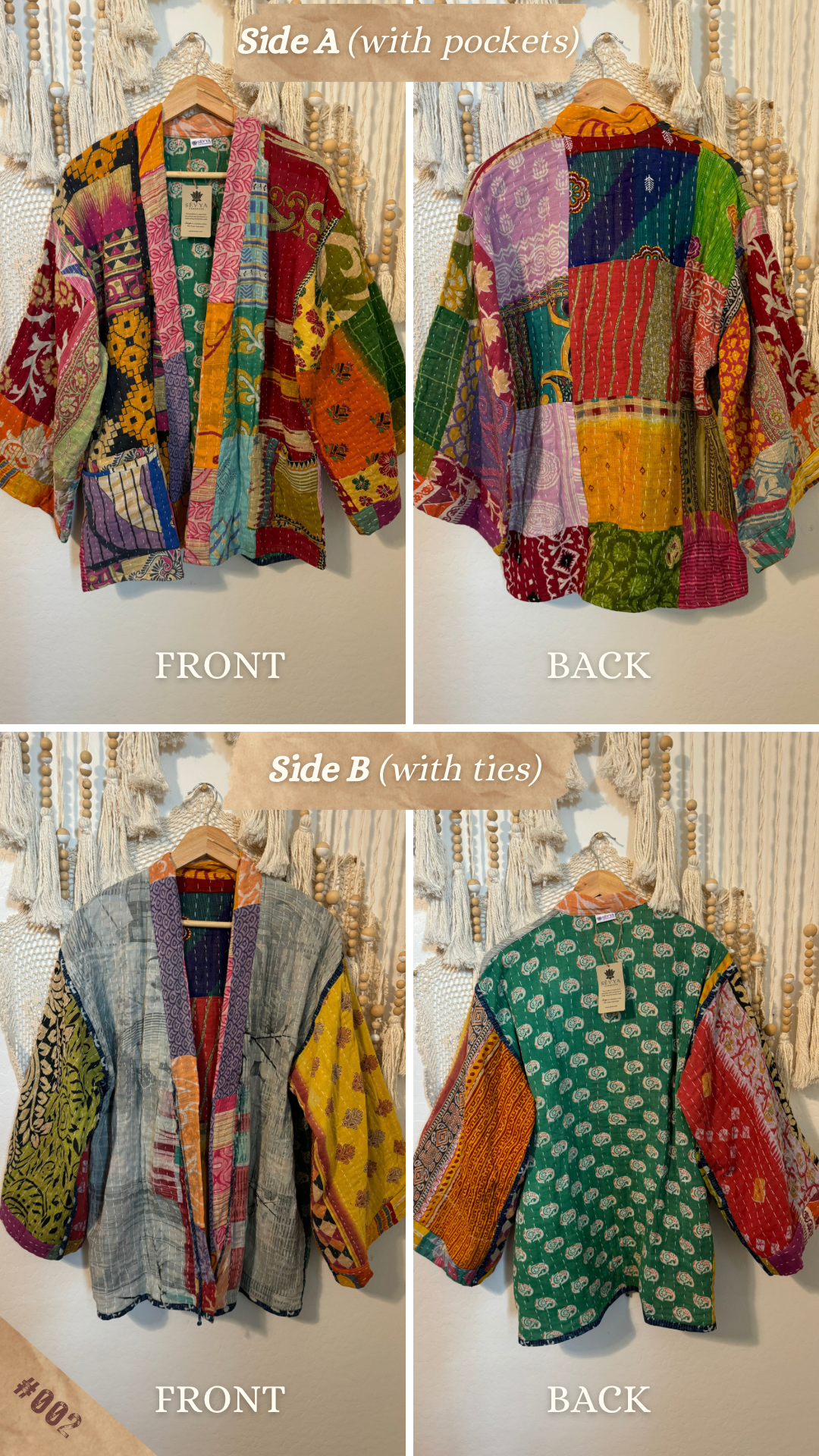 Spirit Weavers Reversible Kantha Kimono Coat 002