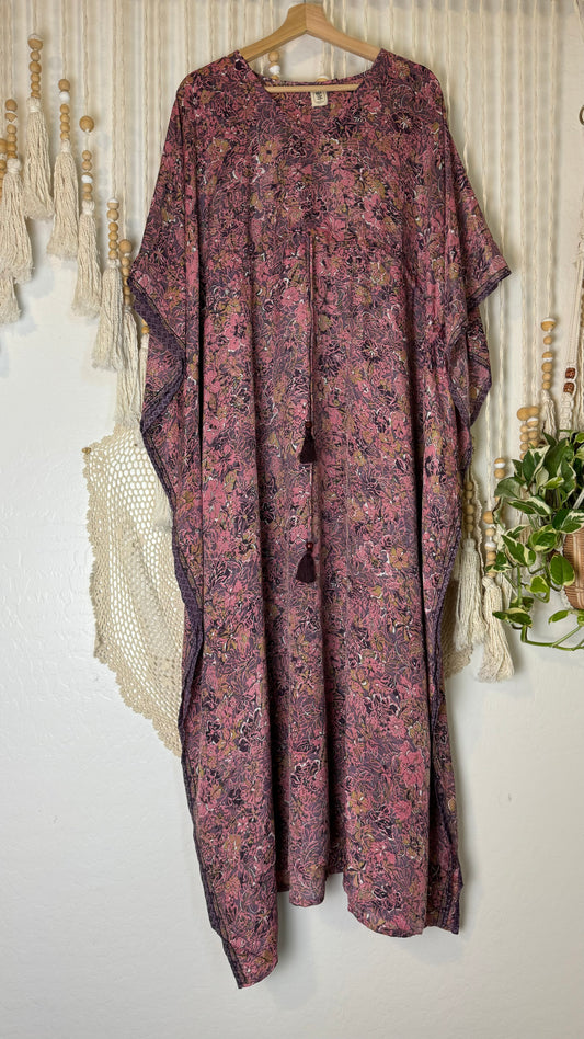 Sari Silk Kaftan Dress 040