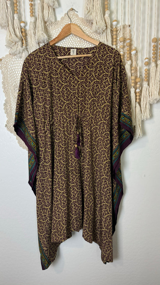 Midi Silk Kaftan Dress 017