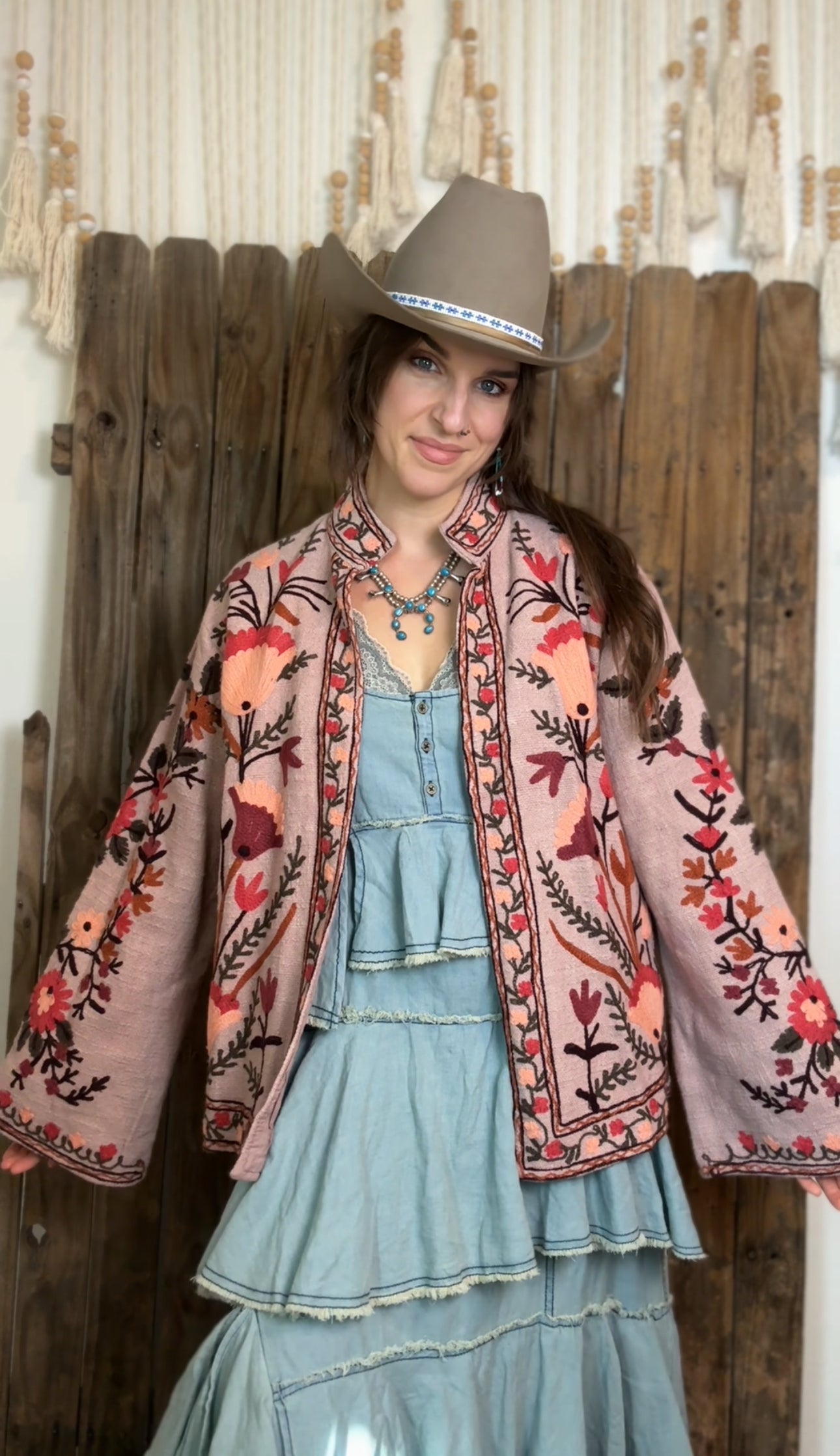 Embroidered Artisan Coat 005 (Blush)