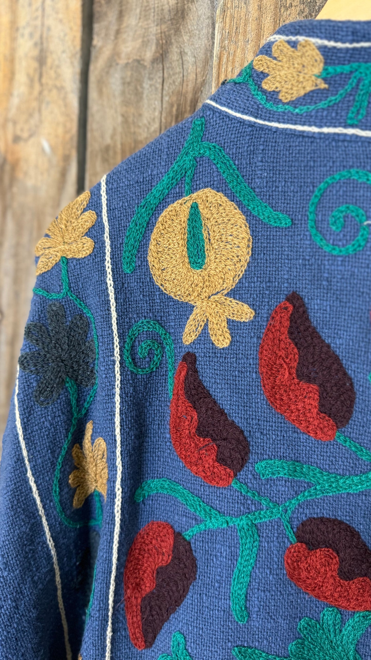 Embroidered Artisan Coat 008 (Navy)