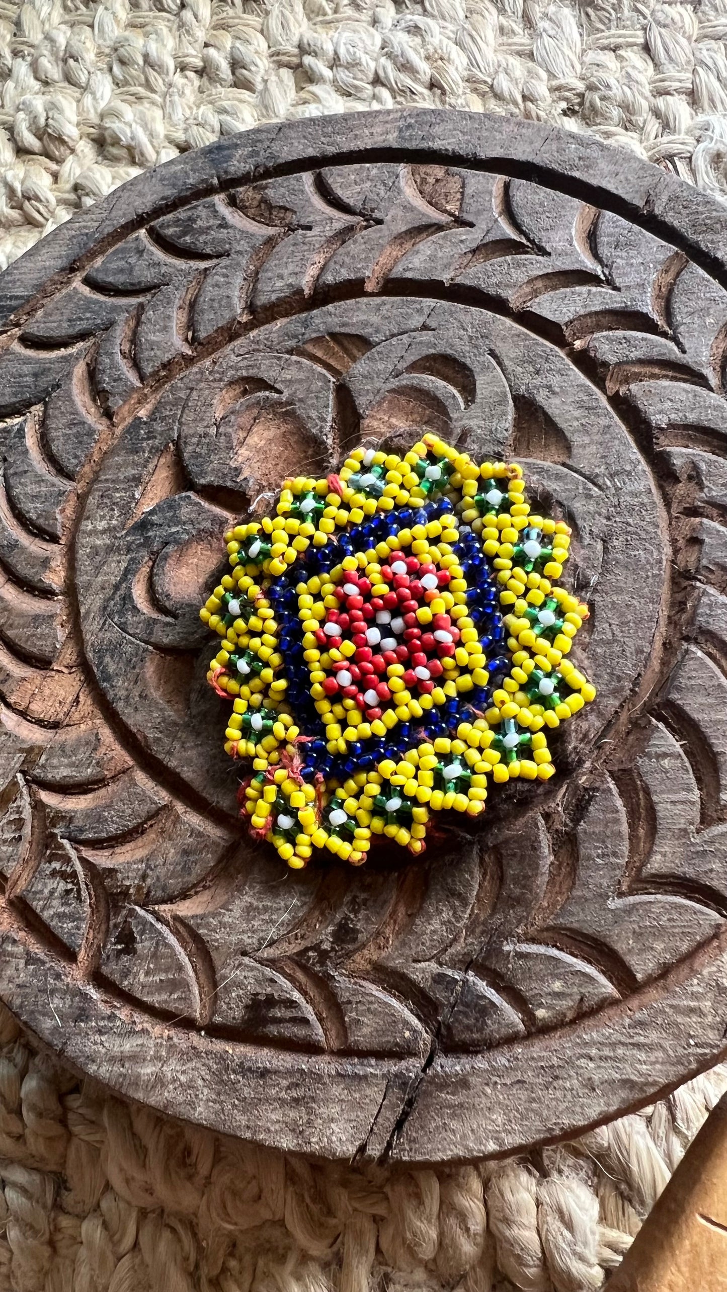 Vintage Beaded Afghani Brooch 037