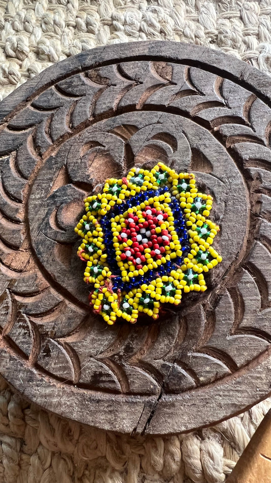 Vintage Beaded Afghani Brooch 037