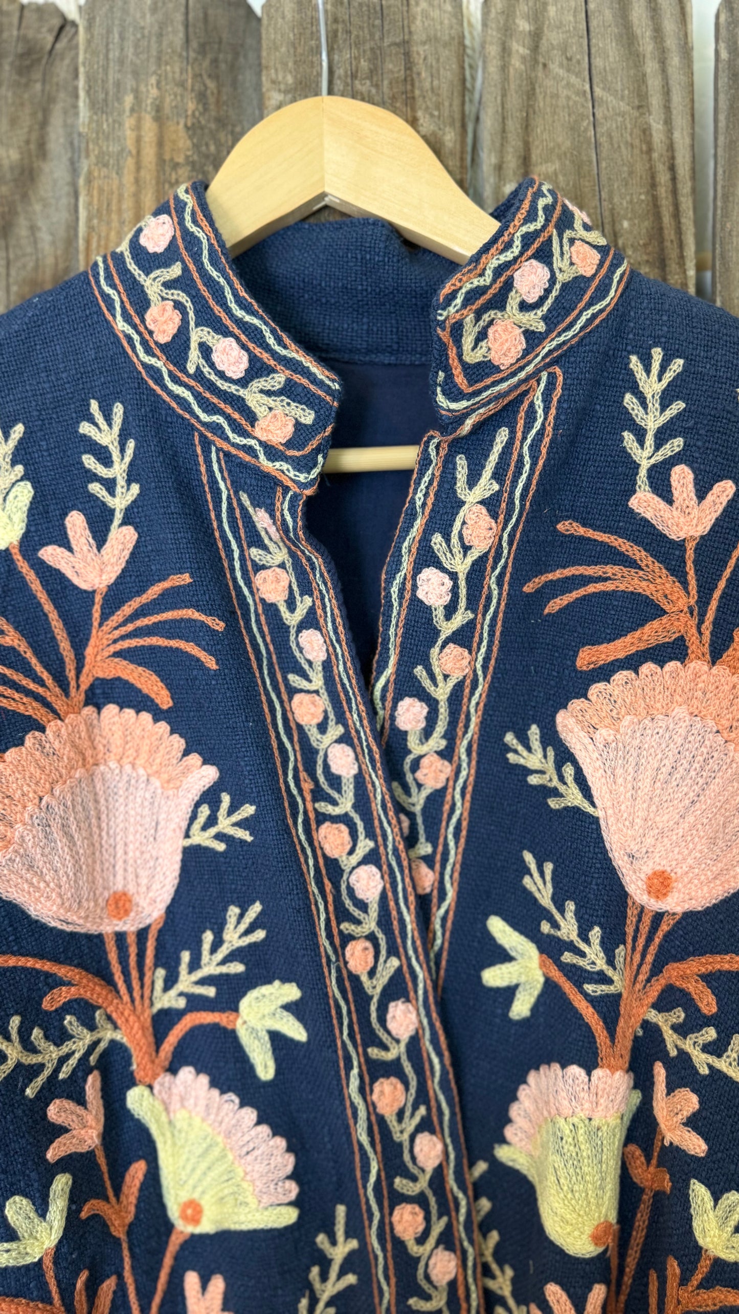 Embroidered Artisan Coat 009 (Navy)