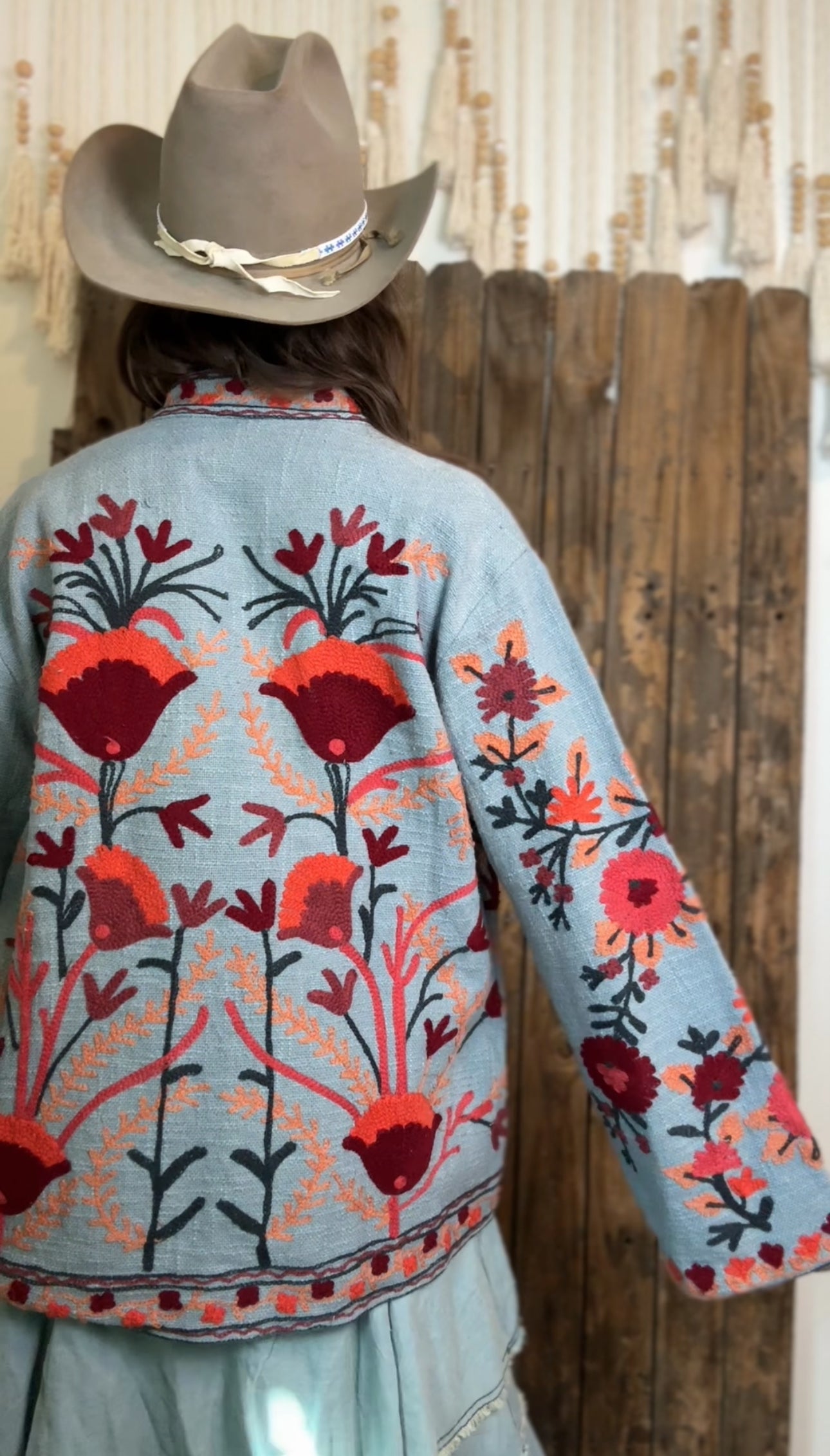 Embroidered Artisan Coat 010 (Light Blue)