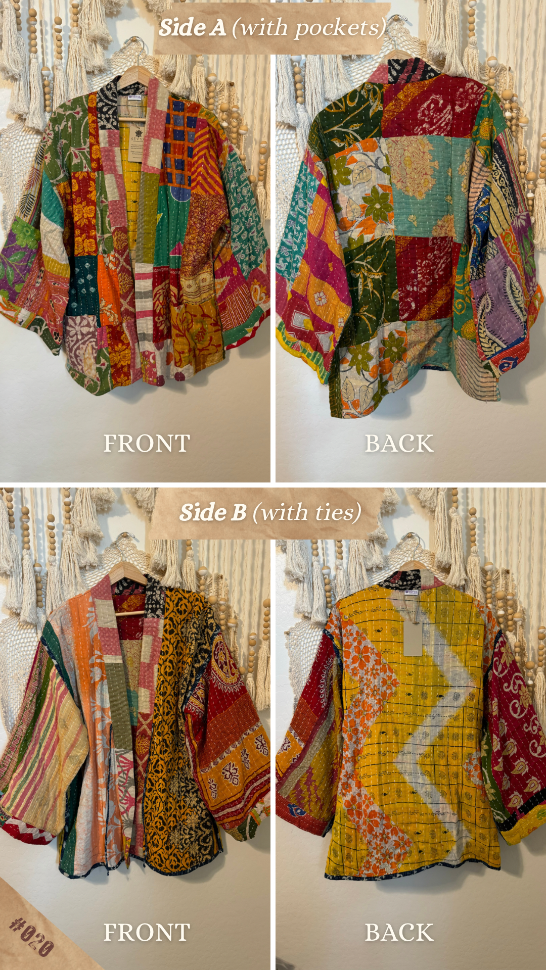 Spirit Weavers Reversible Kantha Kimono Coat 020