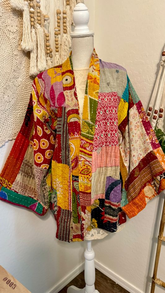 Spirit Weavers Reversible Kantha Kimono Coat 003