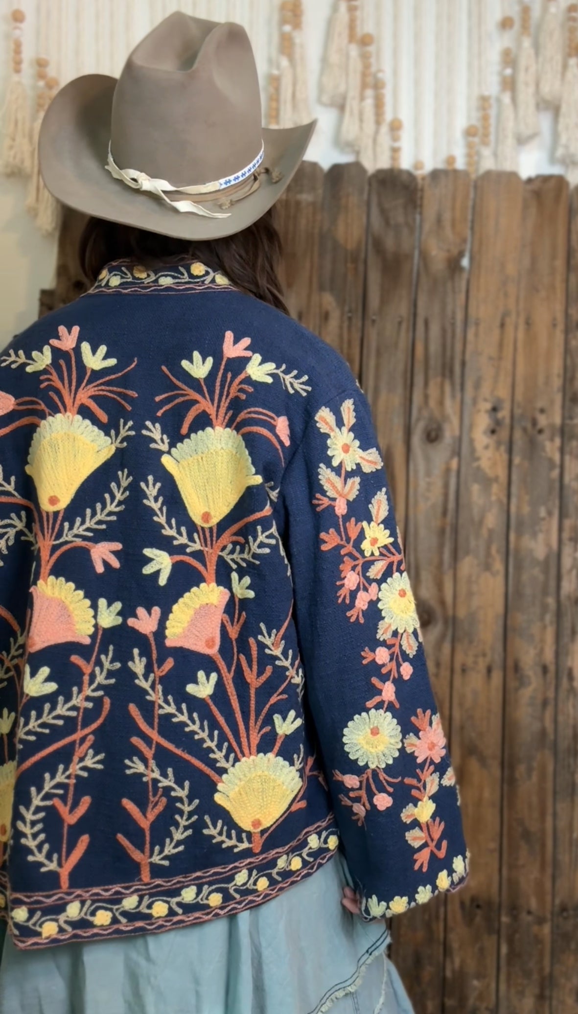 Embroidered Artisan Coat 008 (Navy)