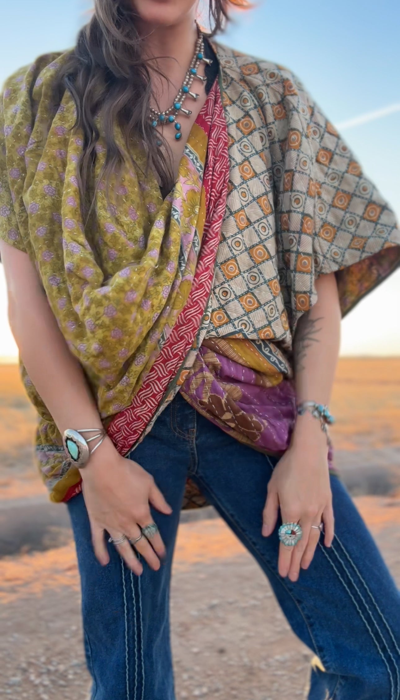 Kantha Cross Front Top - 023