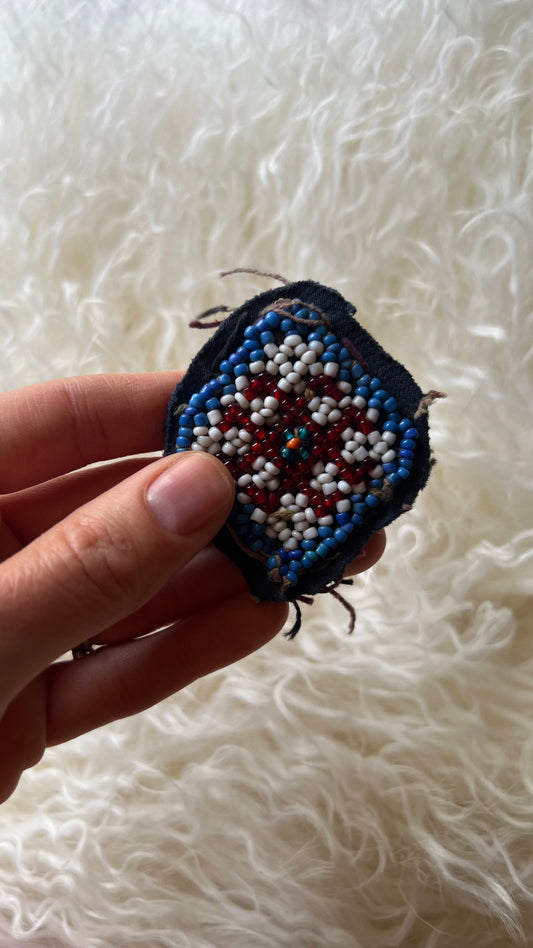 Vintage Beaded Afghani Brooch 033