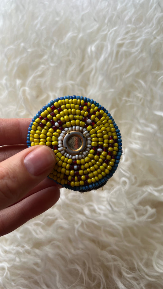 Vintage Beaded Afghani Brooch 026