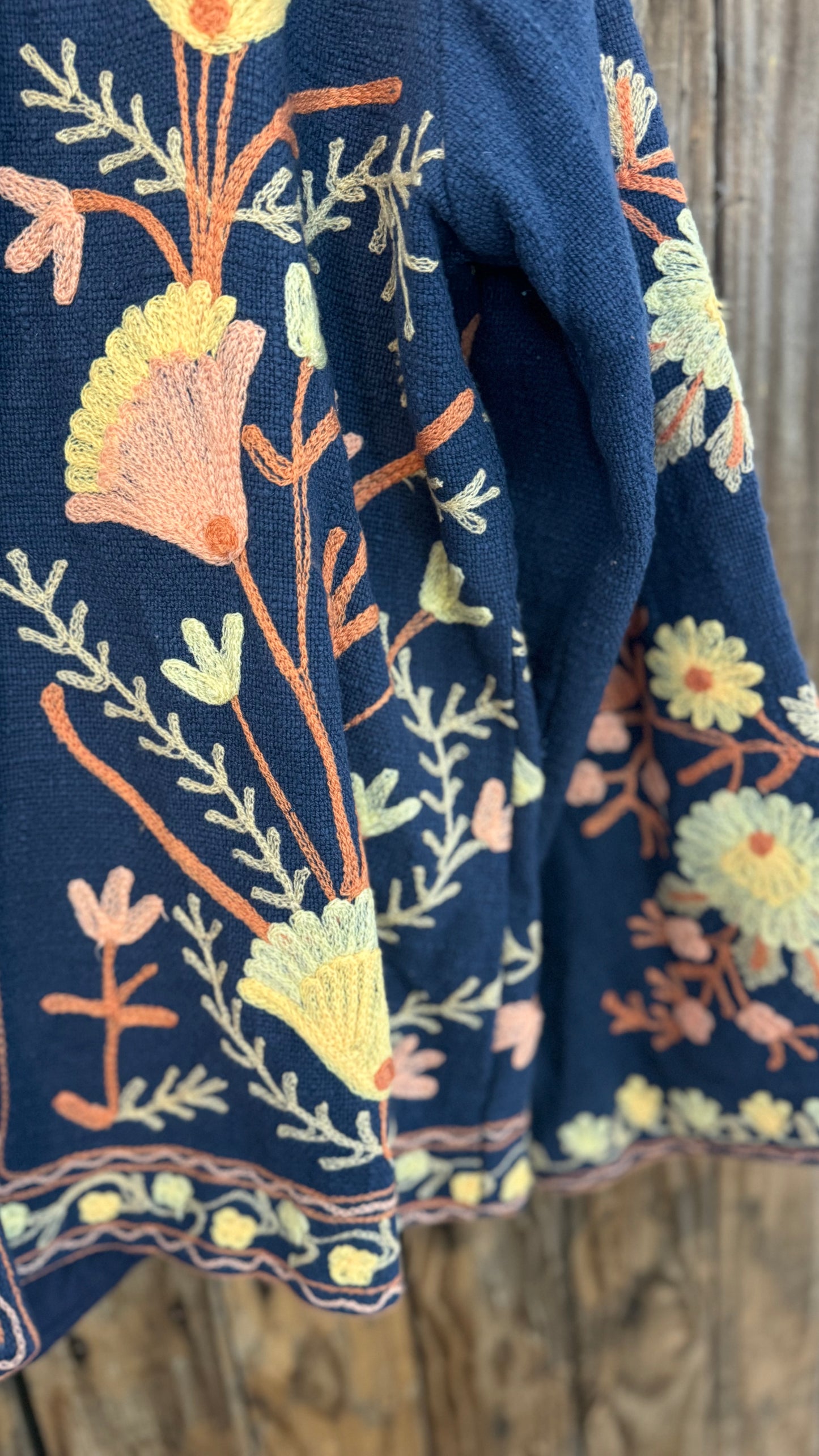 Embroidered Artisan Coat 006 (Navy)