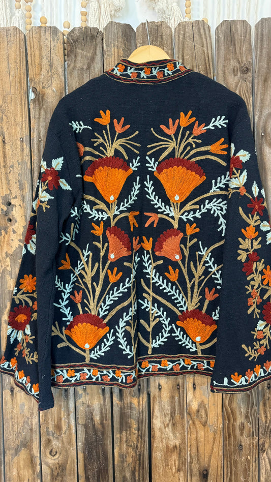 Embroidered Artisan Coat 012 (Black)