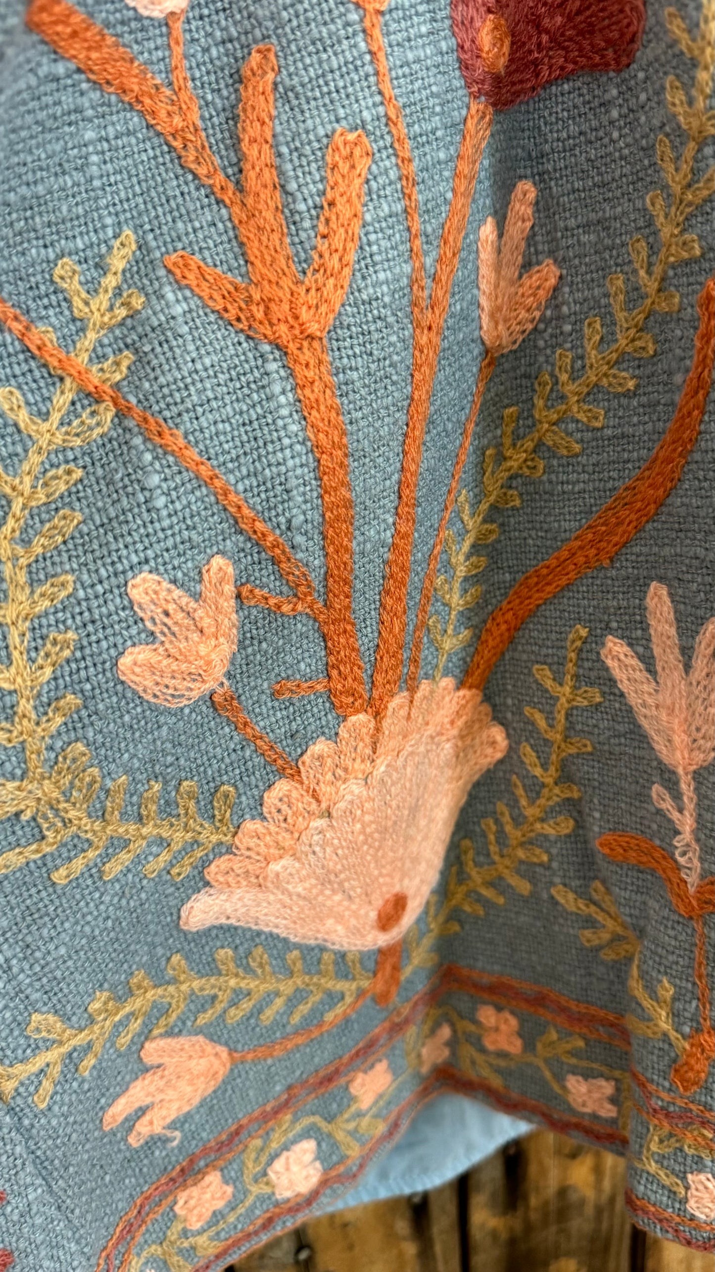 Embroidered Artisan Coat 011 (Light Blue)