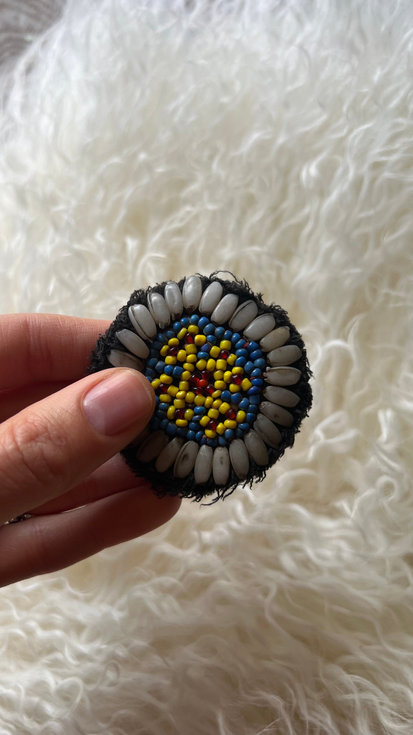 Vintage Beaded Afghani Brooch 030