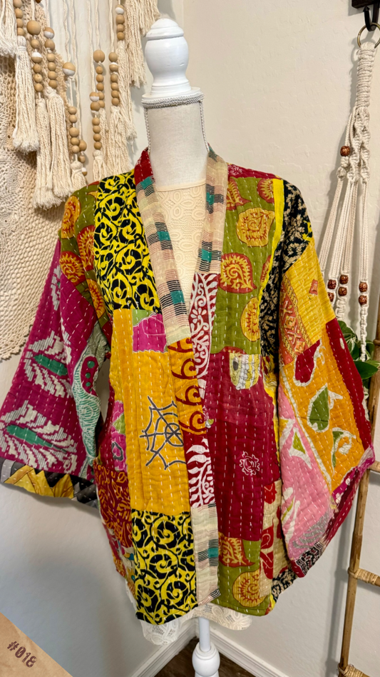 Spirit Weavers Reversible Kantha Kimono Coat 018