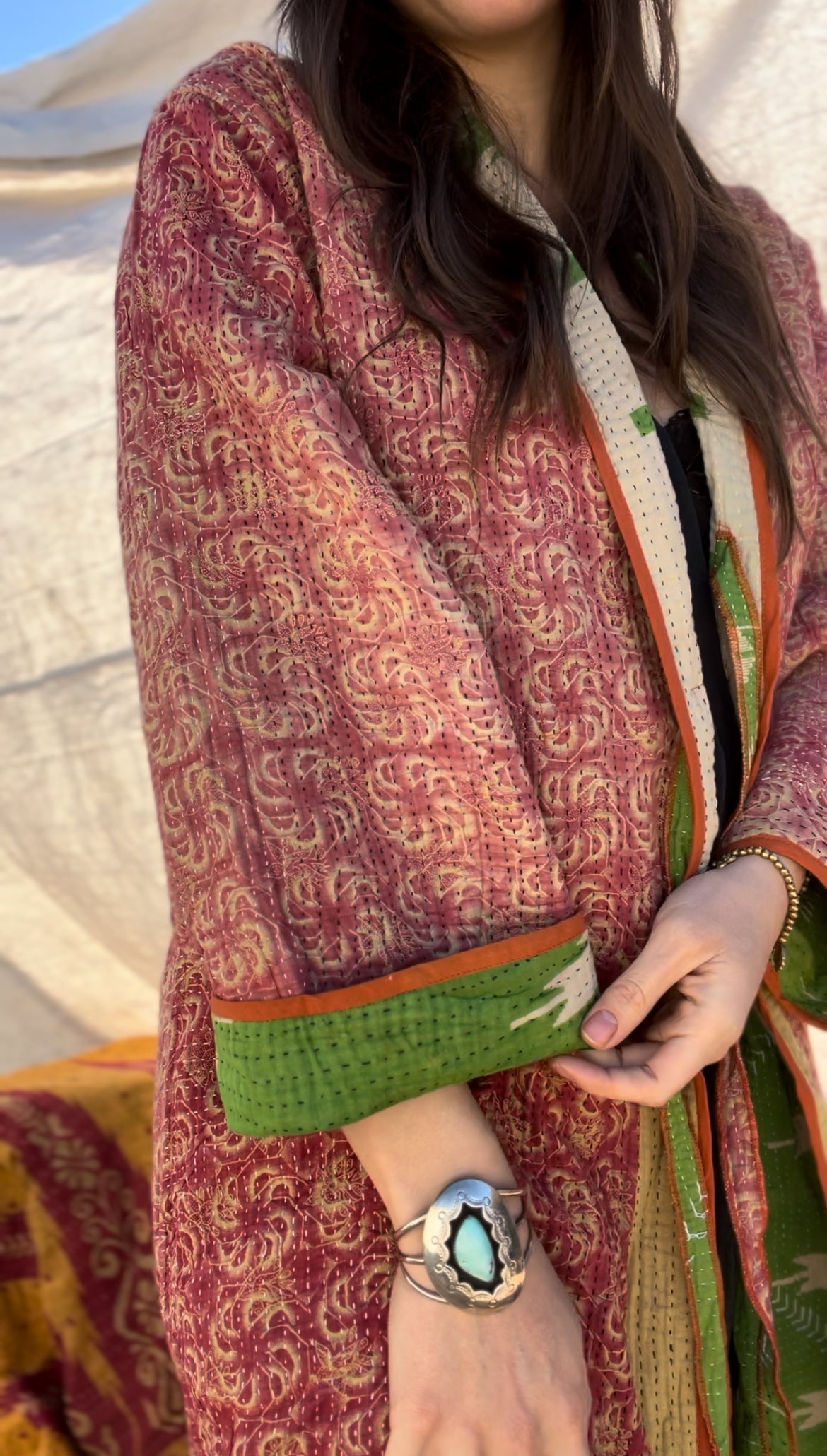 Artisan Kantha Reversible Coat 001