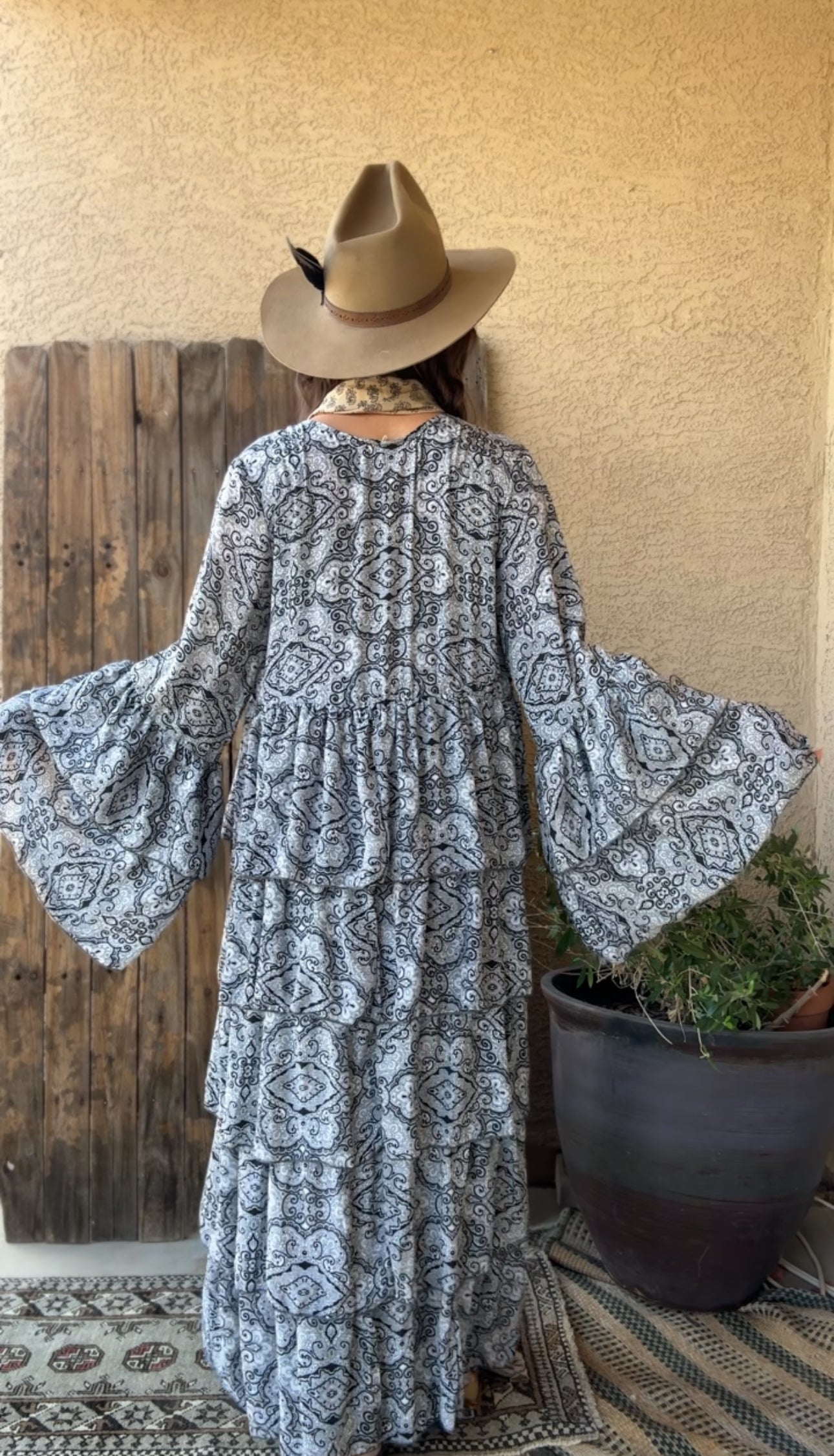 Silk Long Ruffle Kimono - 010