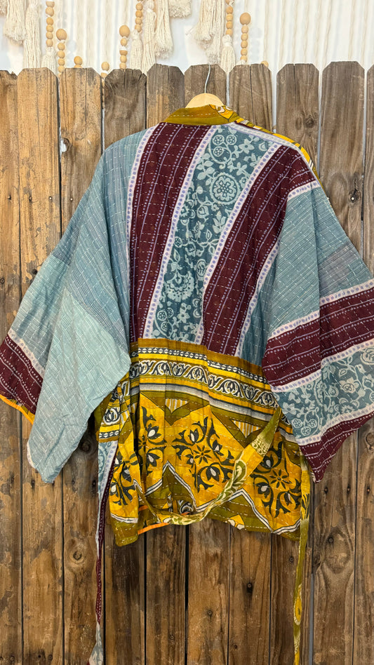 Kantha Reversible Kimono Coat - 033