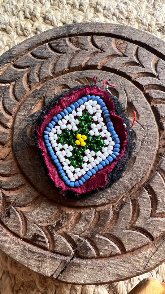 Vintage Beaded Afghani Brooch 034