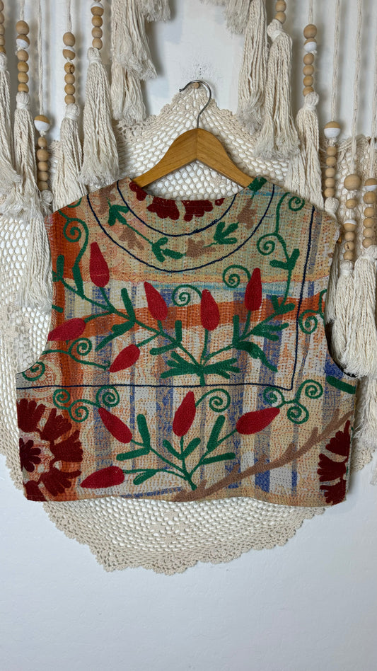 Artisan Textile Vest - Kantha Suzani - 009