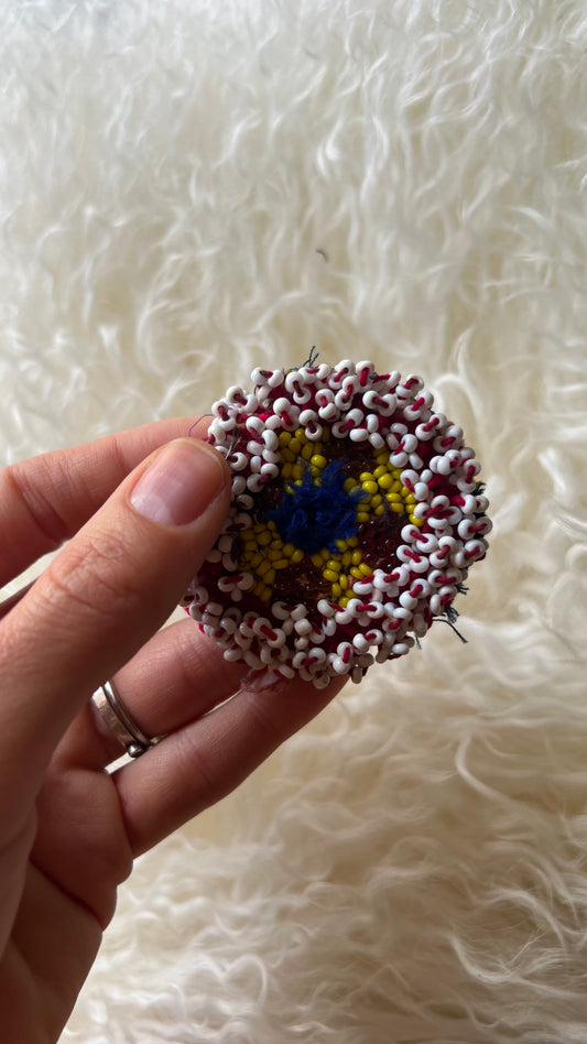 Vintage Beaded Afghani Brooch 043