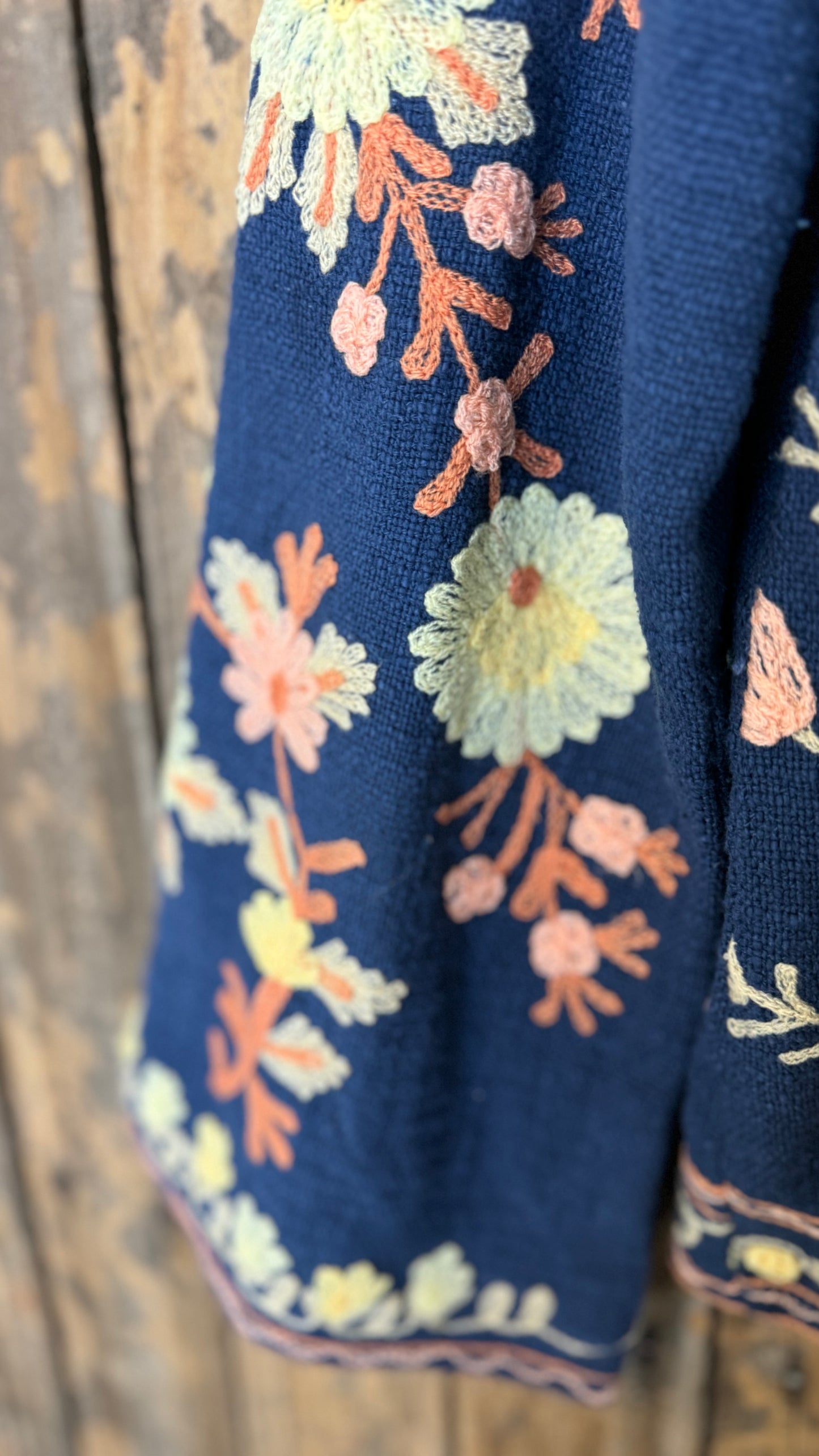 Embroidered Artisan Coat 006 (Navy)