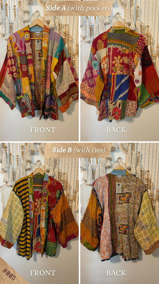 Spirit Weavers Reversible Kantha Kimono Coat 003