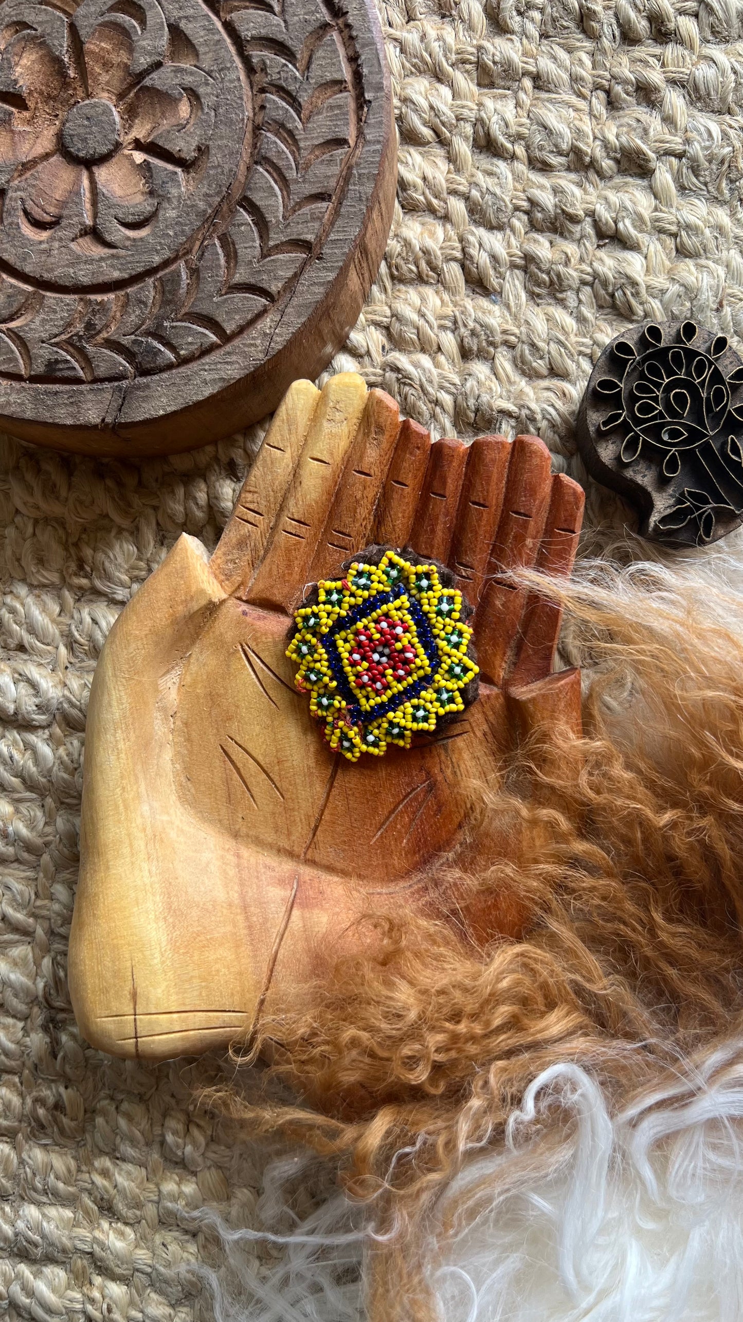 Vintage Beaded Afghani Brooch 037