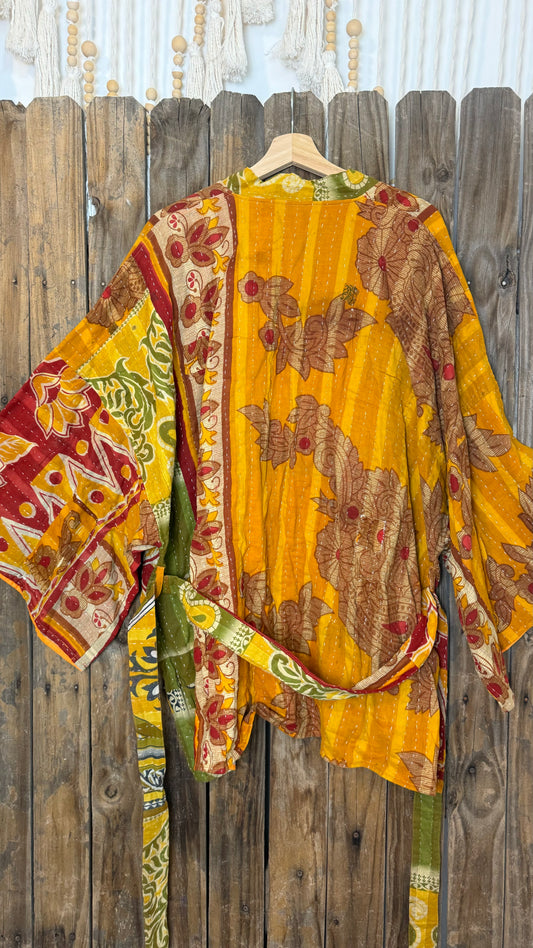 Kantha Reversible Kimono Coat - 035