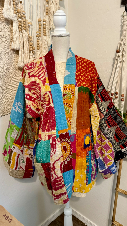 Spirit Weavers Reversible Kantha Kimono Coat 013