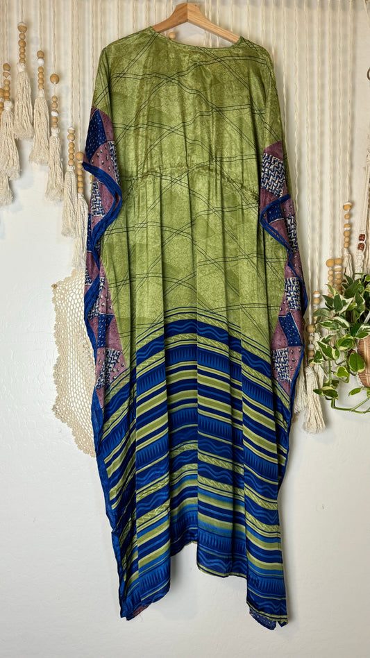 Sari Silk Kaftan Dress 064