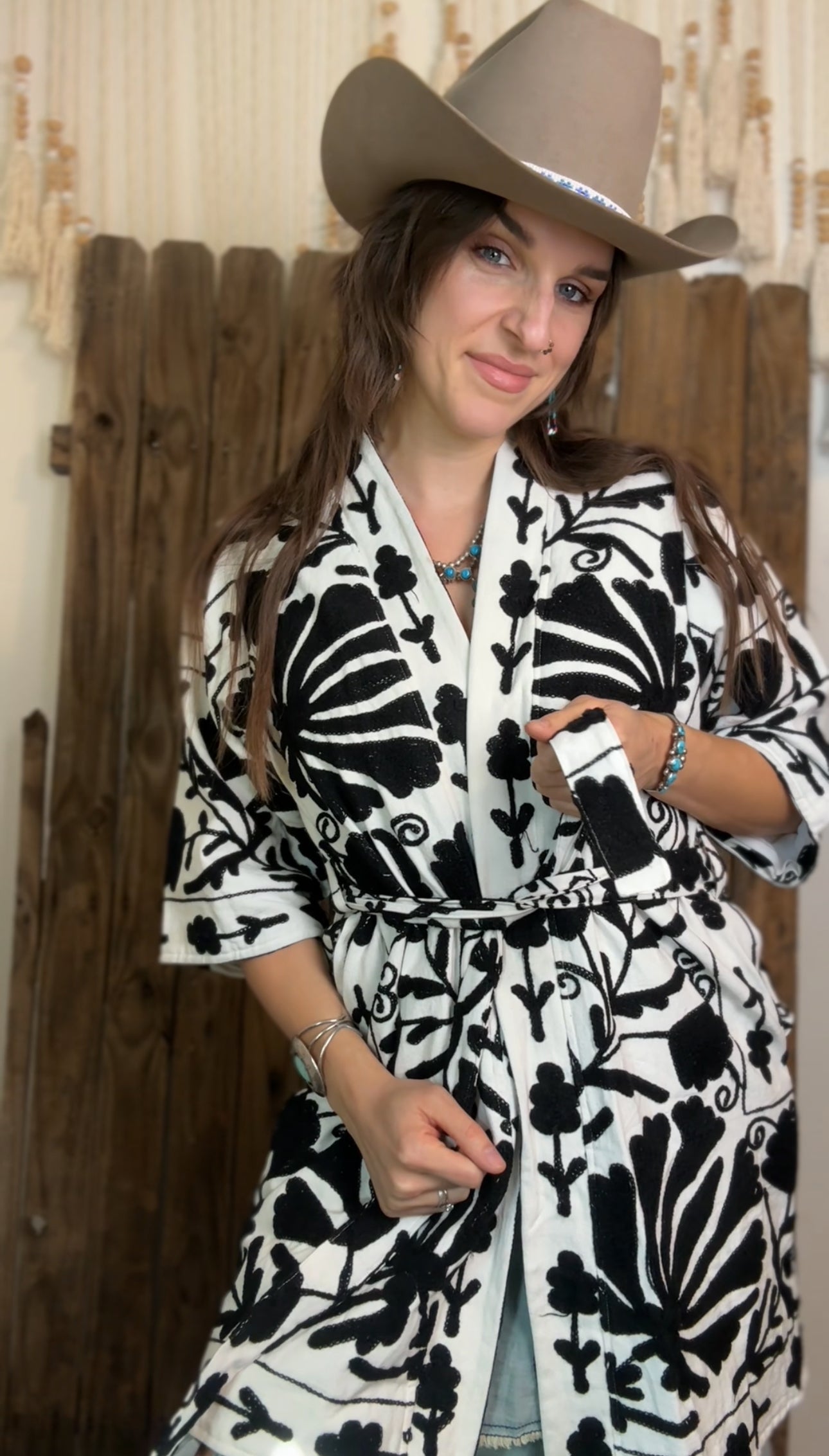 Suzani Artisan Coat 002 (Black and White)