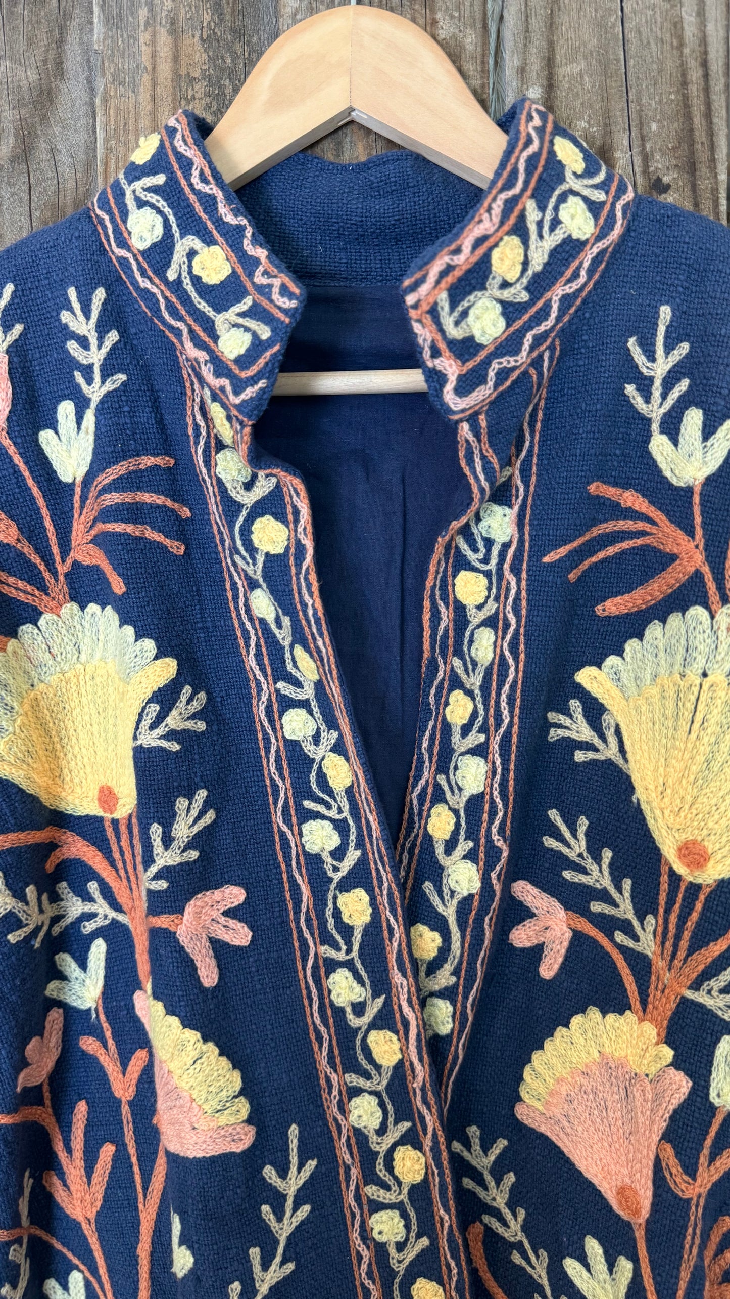 Embroidered Artisan Coat 006 (Navy)