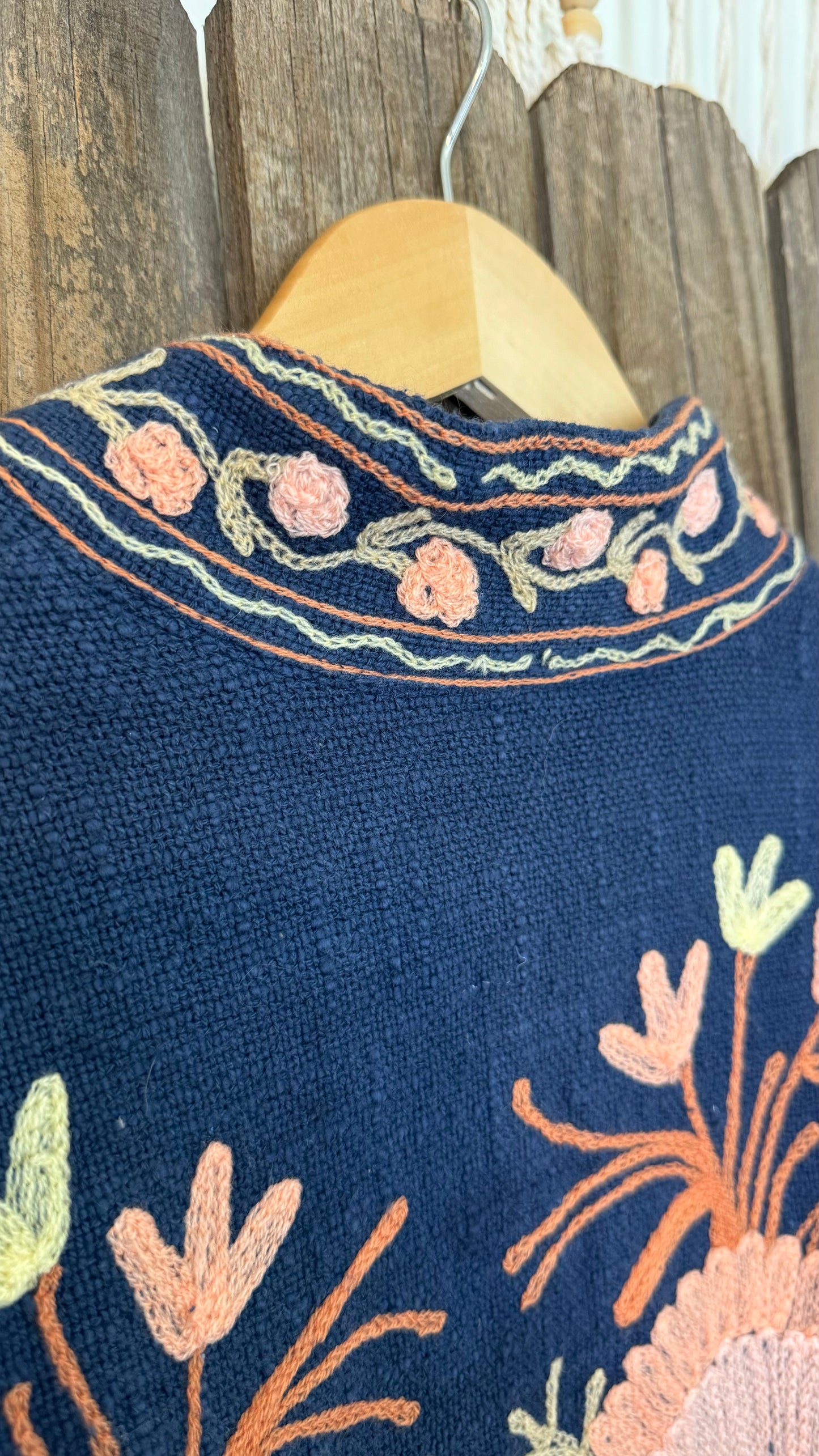 Embroidered Artisan Coat 009 (Navy)