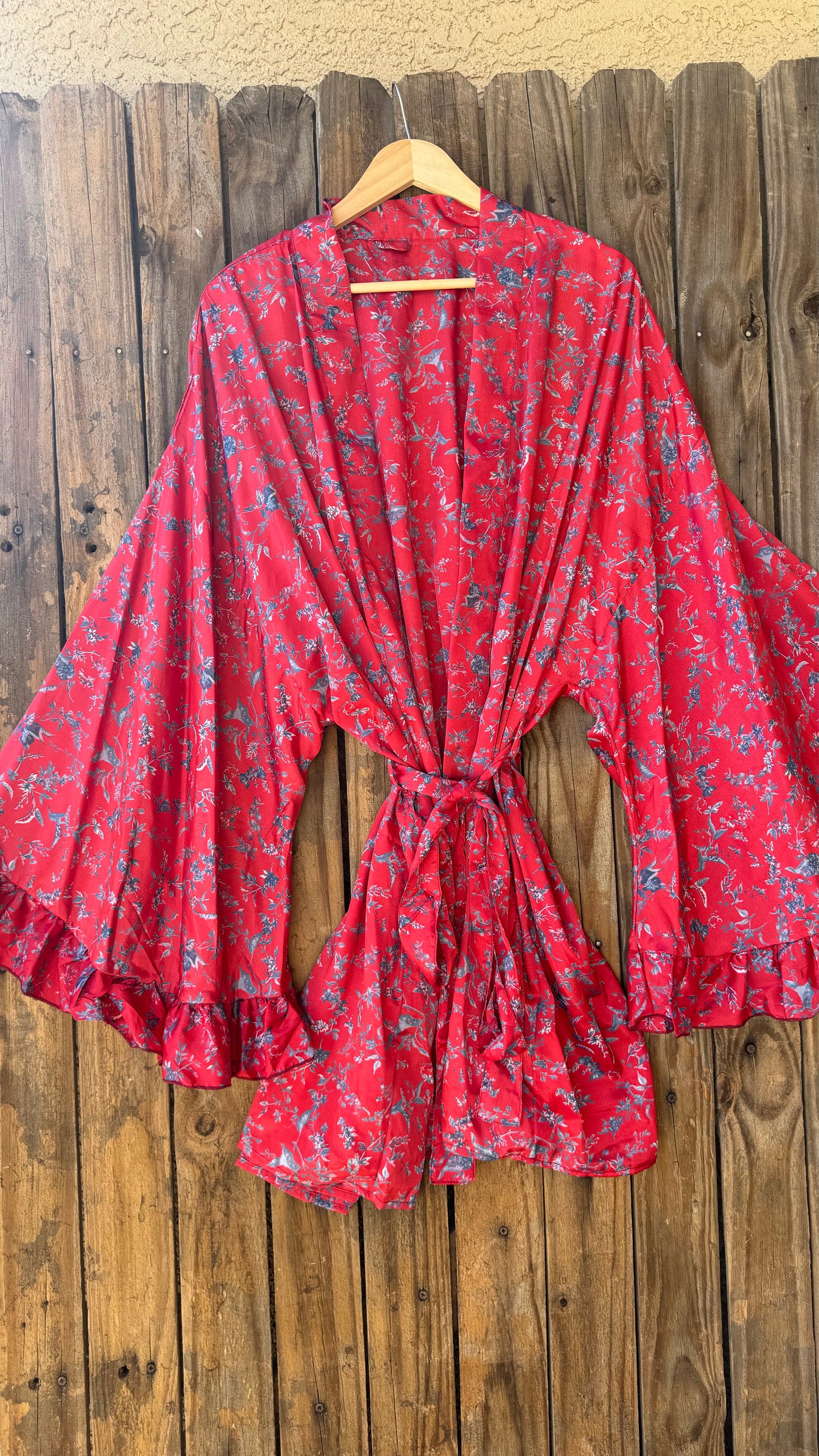 Silk Bell Sleeve Kimono - 001