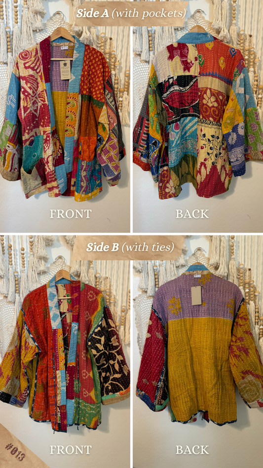 Spirit Weavers Reversible Kantha Kimono Coat 013