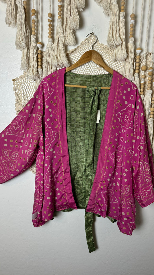 Sari Silk Kimono Reversible Blazer 003