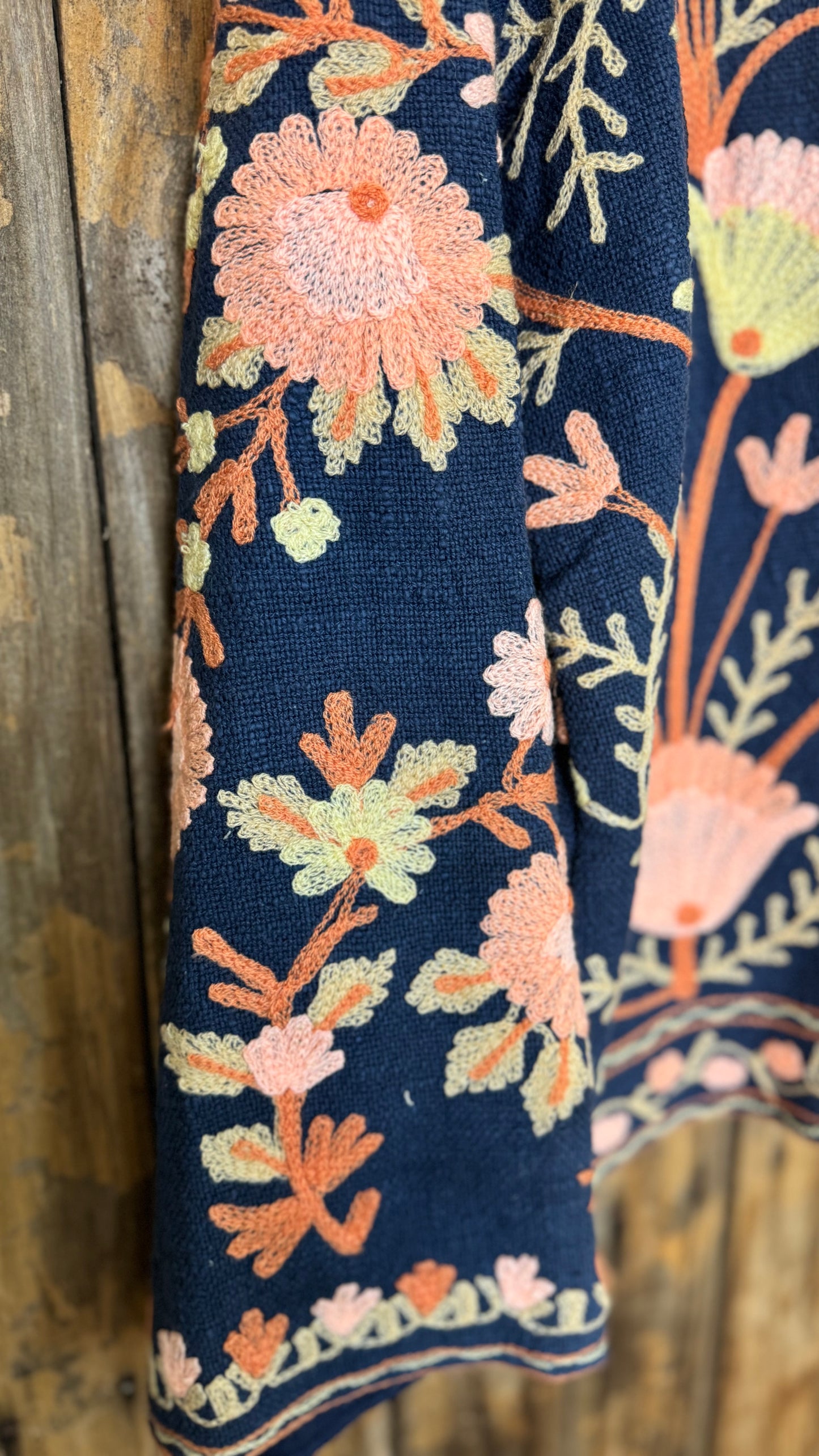 Embroidered Artisan Coat 007 (Navy)