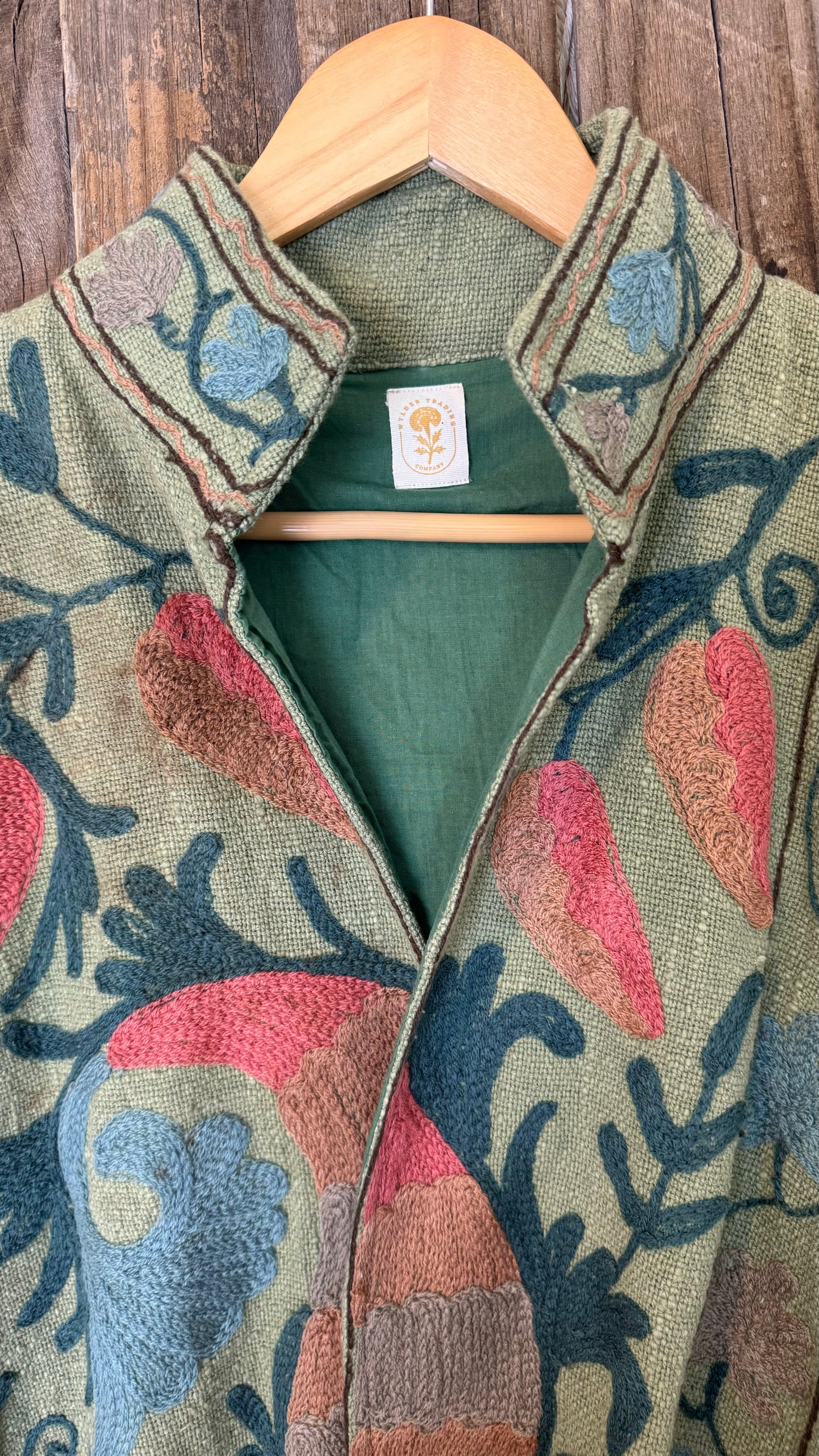 Embroidered Artisan Coat 001 (Olive)