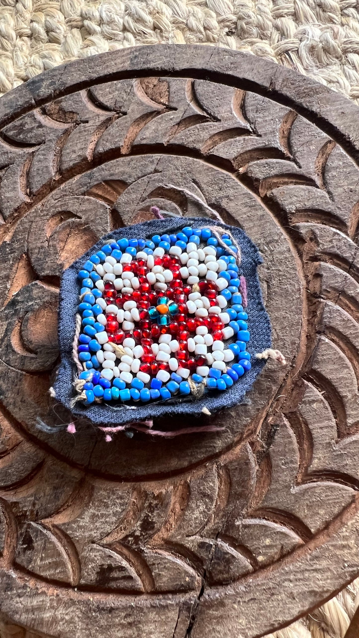 Vintage Beaded Afghani Brooch 033