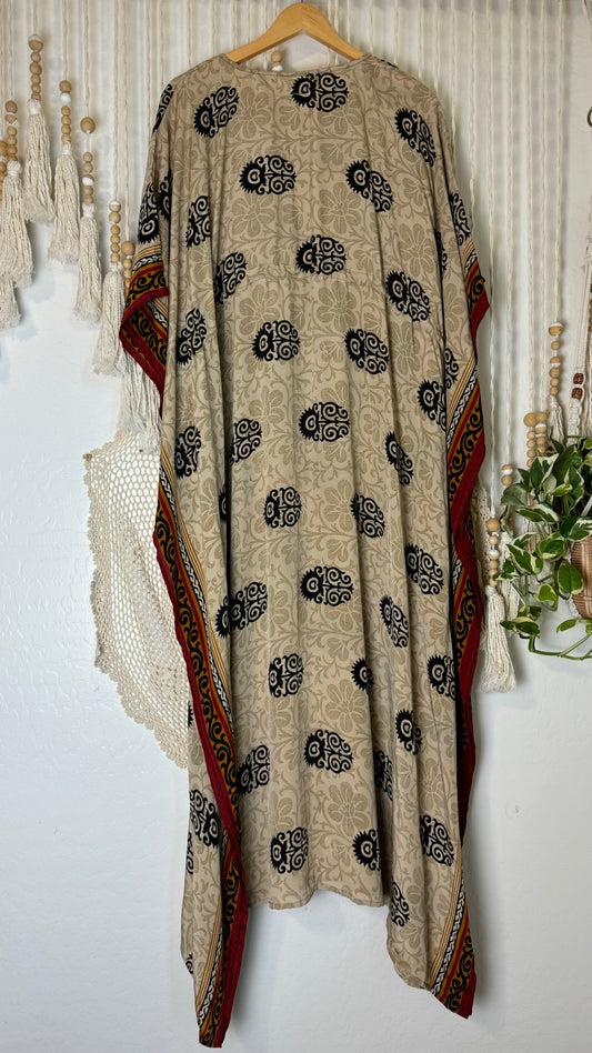 Sari Silk Kaftan Dress 044