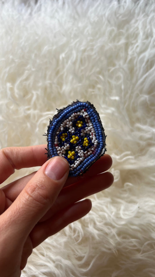 Vintage Beaded Afghani Brooch 023